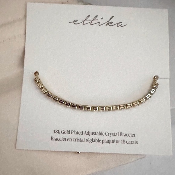 👑 Stunning Ettika 18k Gold Plated Adjustable Crystal Bracelet - Brand New 👑 - Picture 4 of 14